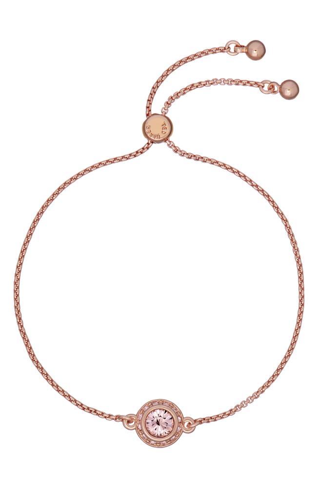 Ted Baker London Soleta Solitaire Crystal Slider Bracelet in Rose Gold Tone Vintage Rose Cover