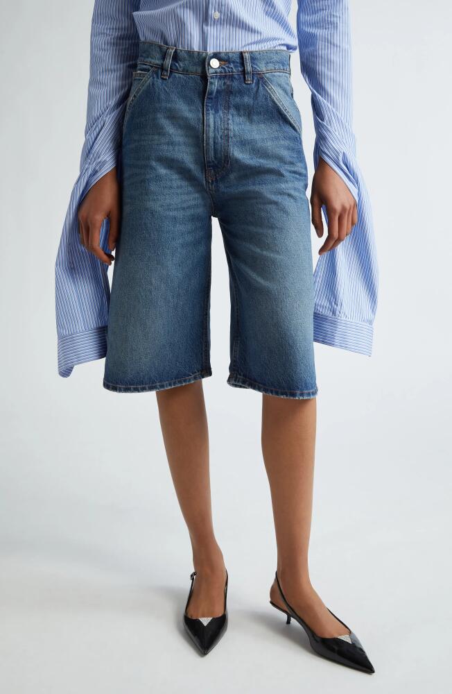 Coperni Belted Pocket Denim Bermuda Shorts in Blue Cover