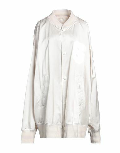 Mm6 Maison Margiela Woman Jacket Off white Cotton, Polyester, Polyamide Cover