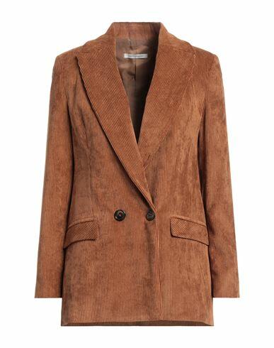 Biancoghiaccio Woman Blazer Camel Polyester, Polyamide, Elastane Cover