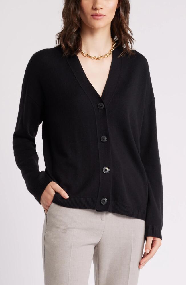 Nordstrom Button Front Cardigan in Black Cover