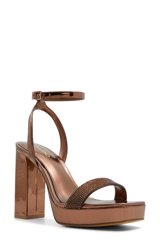 ALDO Diedra Ankle Strap Platform Sandal in Bronze Cover