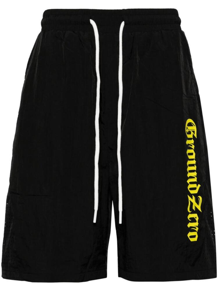 Ground Zero logo-print drawstring-waist shorts - Black Cover