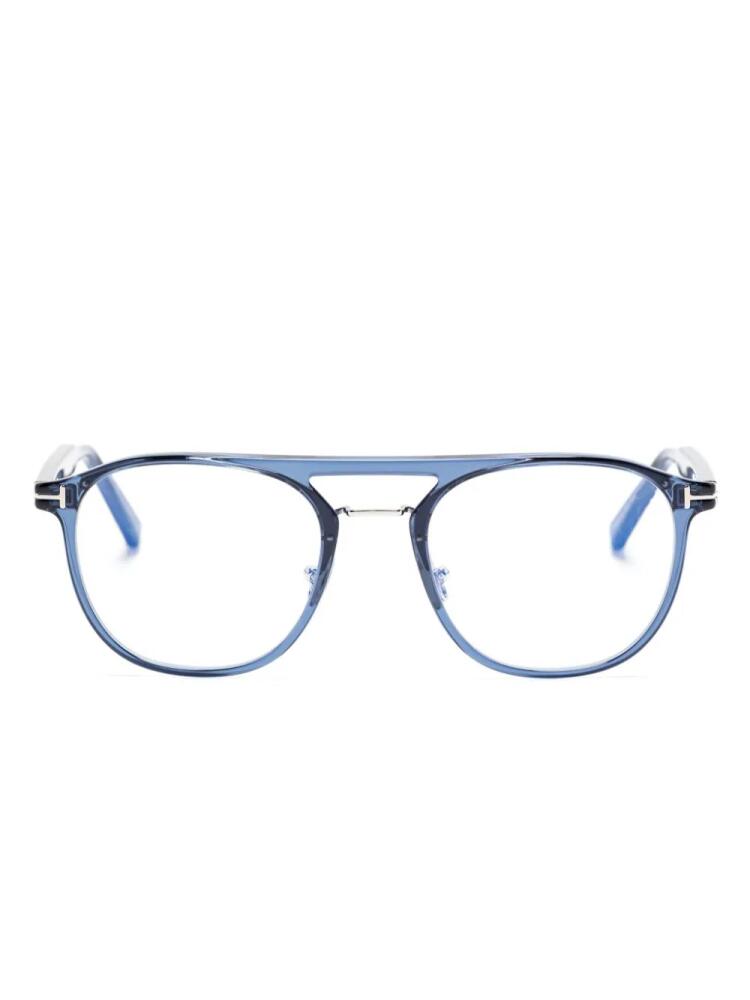 TOM FORD Eyewear oval-frame glasses - Blue Cover