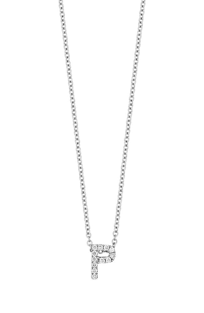 Bony Levy 18k Gold Pavé Diamond Initial Pendant Necklace in White Gold - P Cover