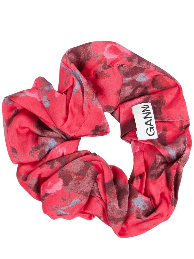 GANNI Printed Satin Scrunchie Cover