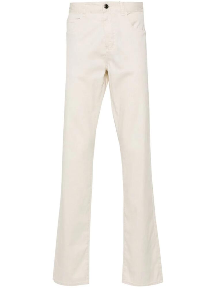 Canali logo-patch trousers - Neutrals Cover