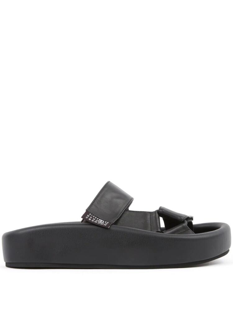 MM6 Maison Margiela webbing slip-on platform sandals - Black Cover