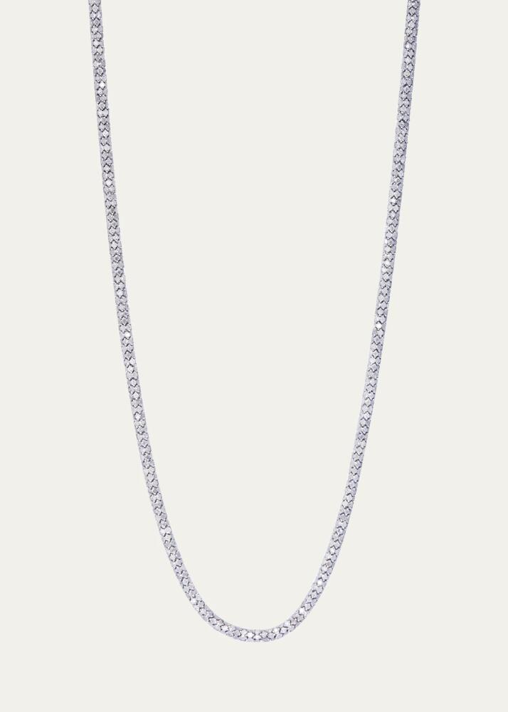 Sidney Garber 18K White Gold Rope Necklace with Grey Diamonds and Sapphire Clasp Cover