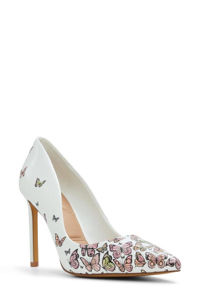 ALDO Lala Pointed Toe Pump in White Multi Cover