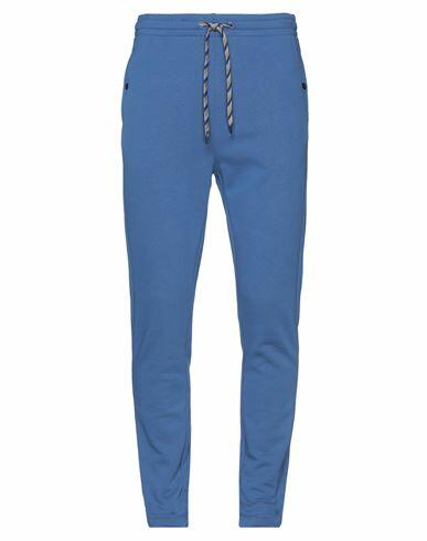 Bikkembergs Man Pants Slate blue Cotton, Polyester Cover