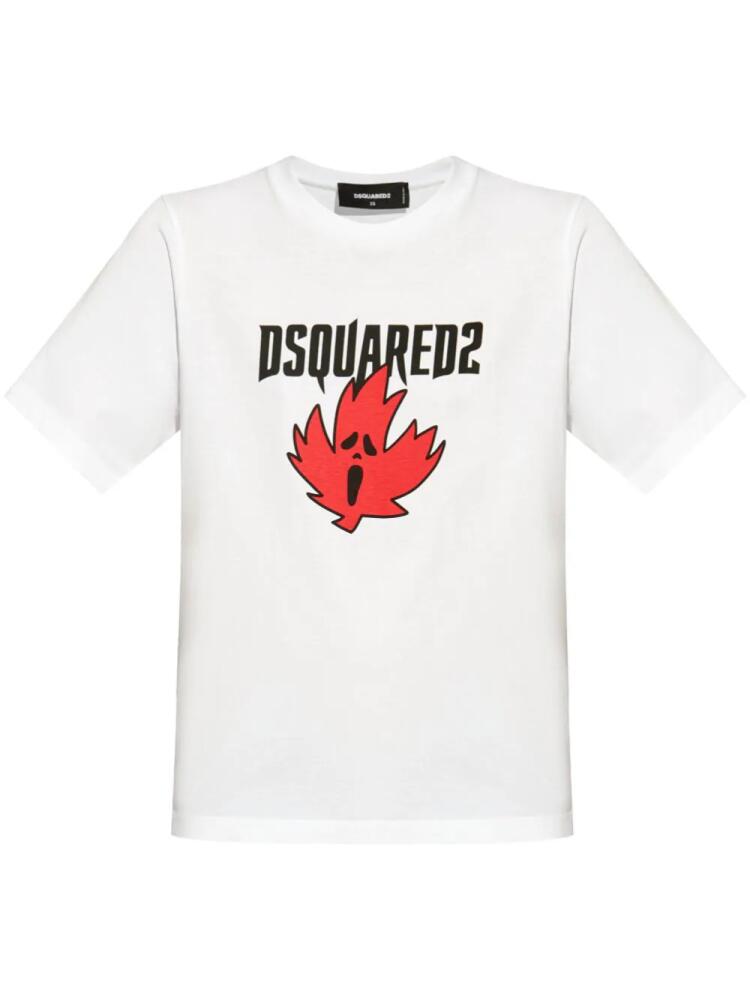 DSQUARED2 Horror maple leaf-print T-shirt - White Cover