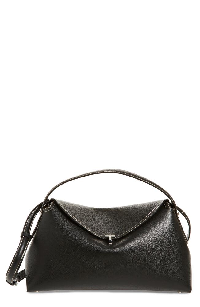 TOTEME T-Lock Curved Leather Shoulder Bag in Black Cover