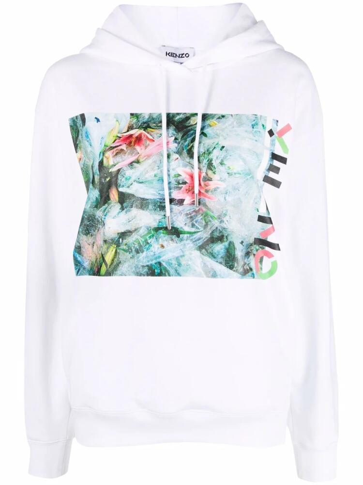 Kenzo abstract-pattern print hoodie - White Cover