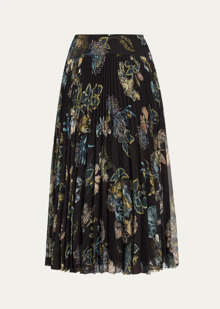 Jason Wu Collection Forest Floral Pleated Chiffon Skirt Cover