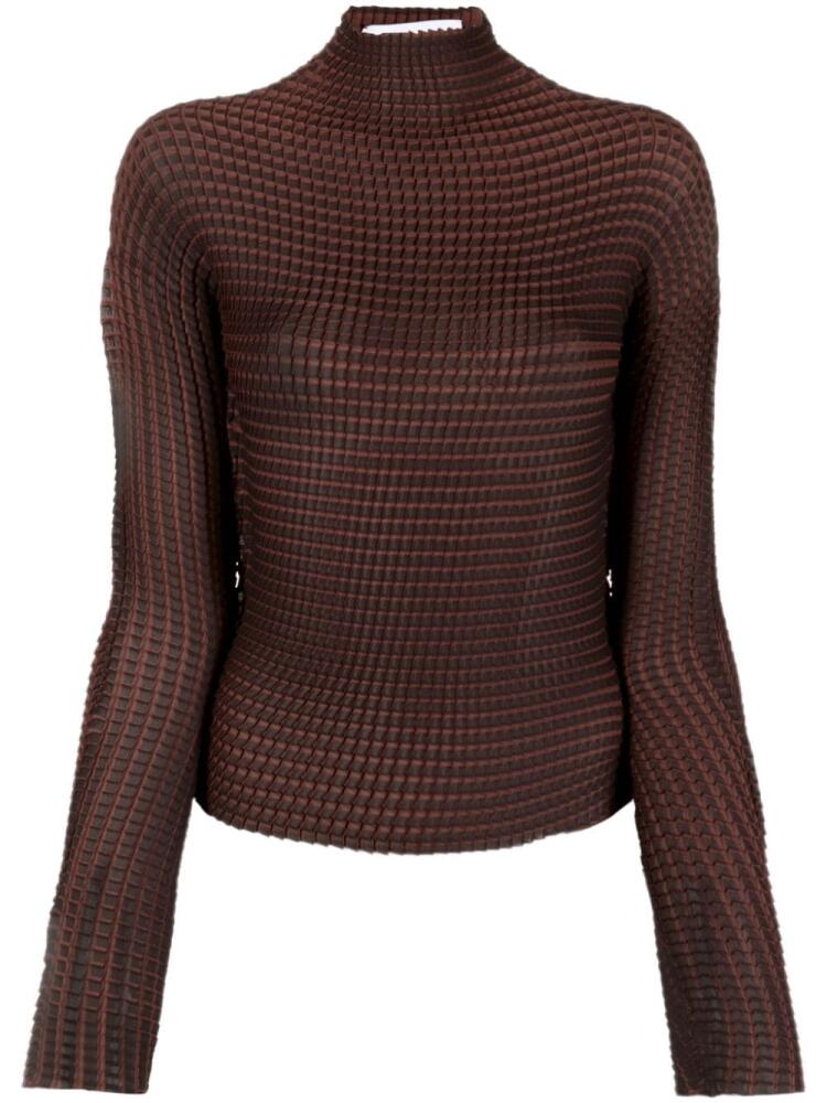 Sunnei pleated long-sleeved T-shirt - Brown Cover