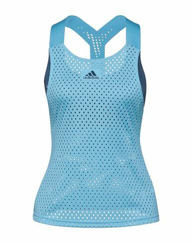 Adidas Woman Tank top Sky blue Recycled polyester Cover