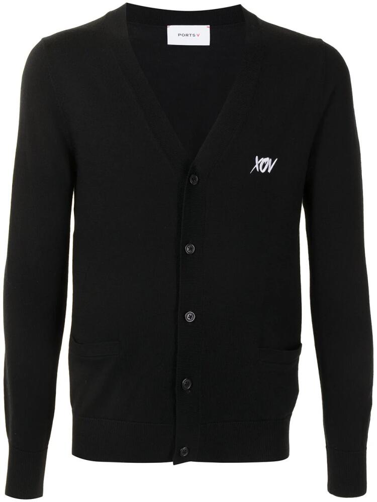 Ports V logo-print button-up cardigan - Black Cover