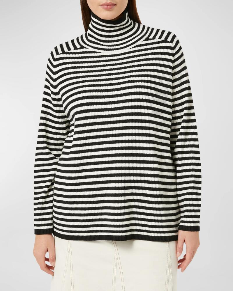 Marina Rinaldi Plus Size Enigma Striped Turtleneck Sweater Cover