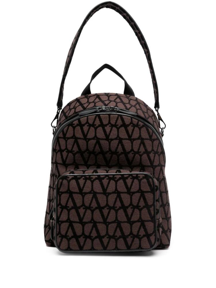 Valentino Garavani Toile Iconographe-jacquard backpack - Brown Cover