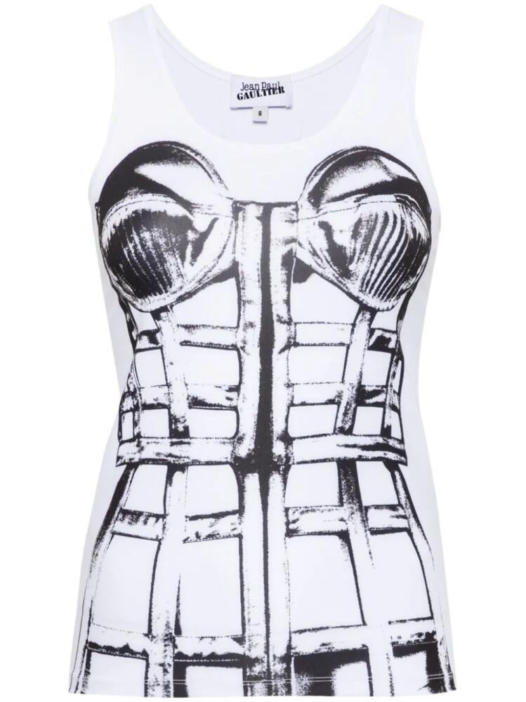 Jean Paul Gaultier trompe l'oeil print top - White Cover