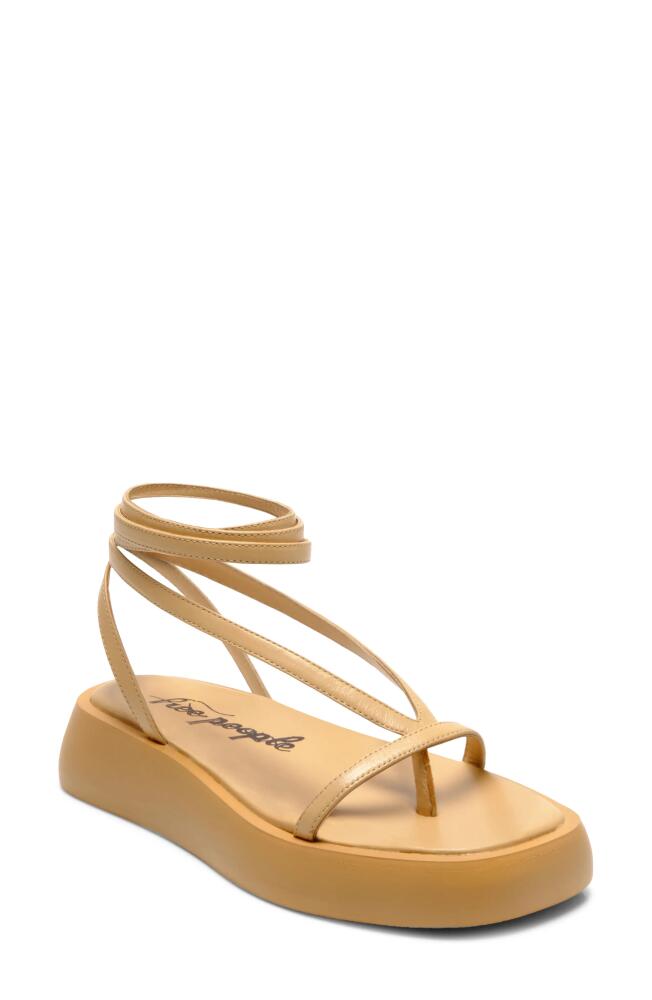 Free People Winnie Ankle Strap Platform Sandal in Vachetta Cover