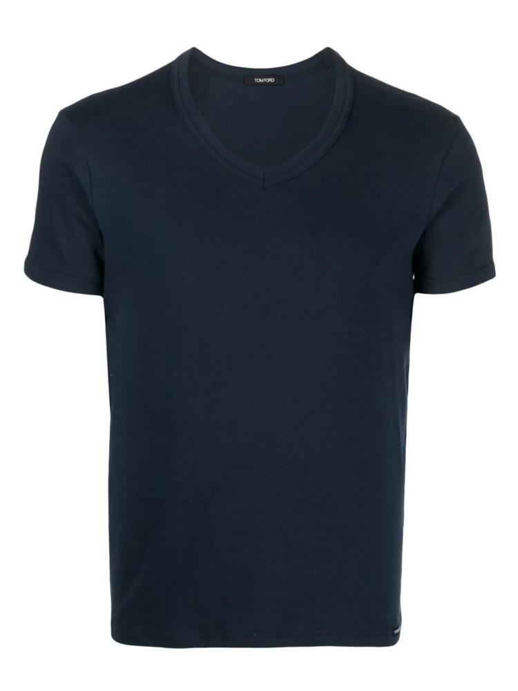 TOM FORD V-neck short-sleeve T-shirt - Blue Cover