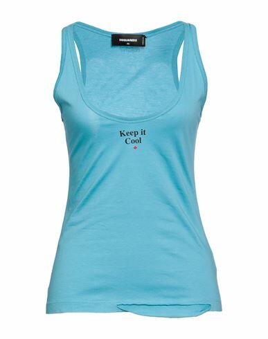 Dsquared2 Woman Tank top Pastel blue Cotton Cover