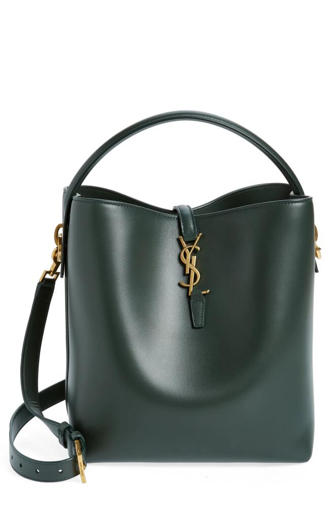 Saint Laurent Le 37 Leather Bucket Bag in Vert Fonce Cover