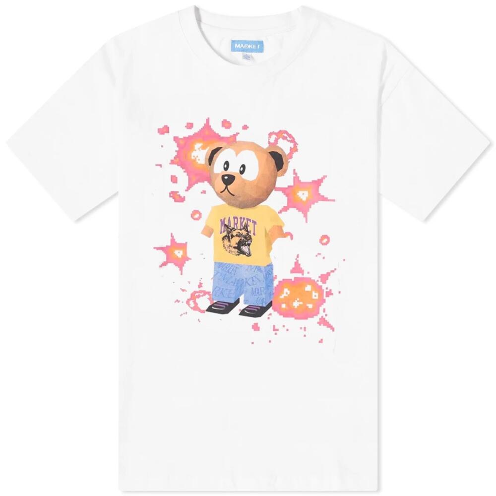 MARKET Men's 32-Bit Bear T-Shirt in White Cover