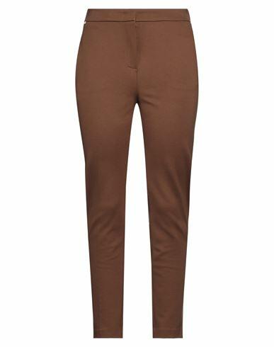 Kaos Woman Pants Brown Viscose, Polyamide, Elastane Cover