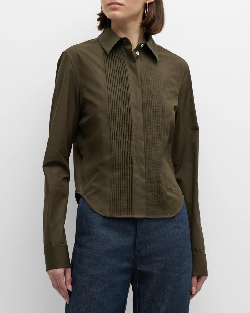 Loewe Pleated Bib-Front Blouse Cover