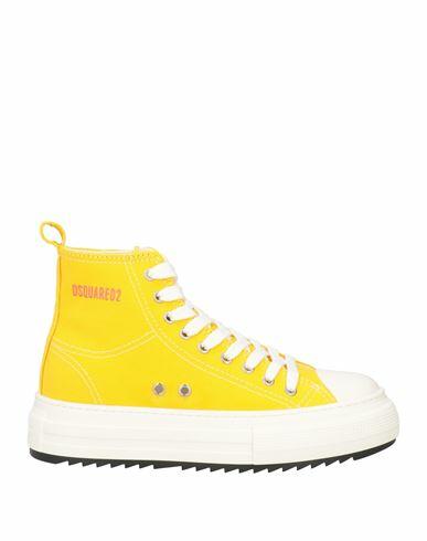 Dsquared2 Woman Sneakers Yellow Textile fibers Cover