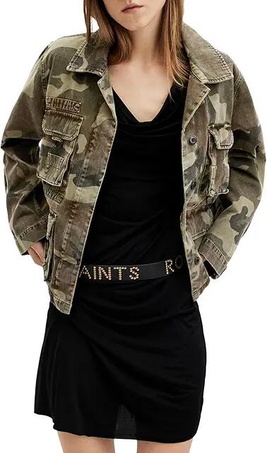 AllSaints Elm Camo Jacket (Camo Green) Women's Vest Cover