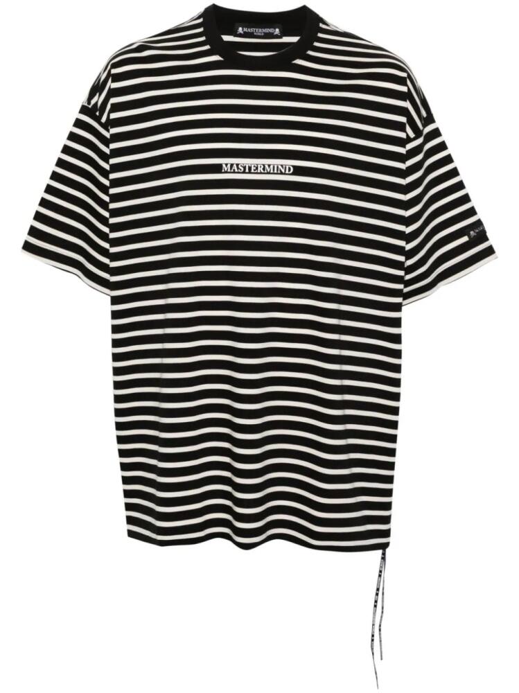 Mastermind Japan logo-print striped T-shirt - Black Cover