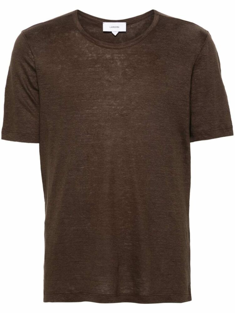 Lardini short-sleeve linen T-shirt - Brown Cover