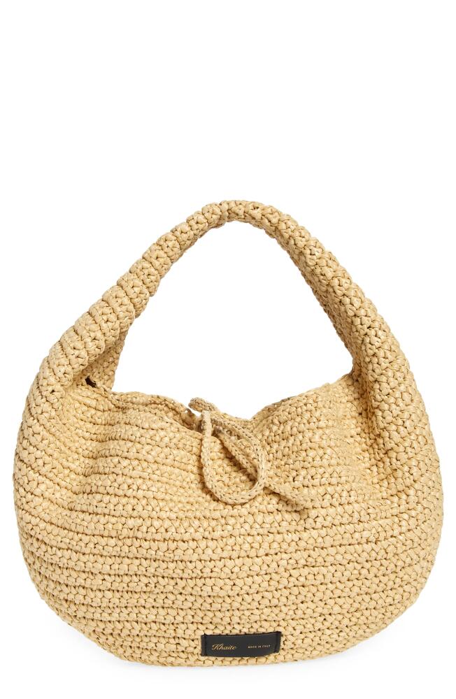 Khaite Medium Olivia Raffia Hobo Bag in Natural Cover