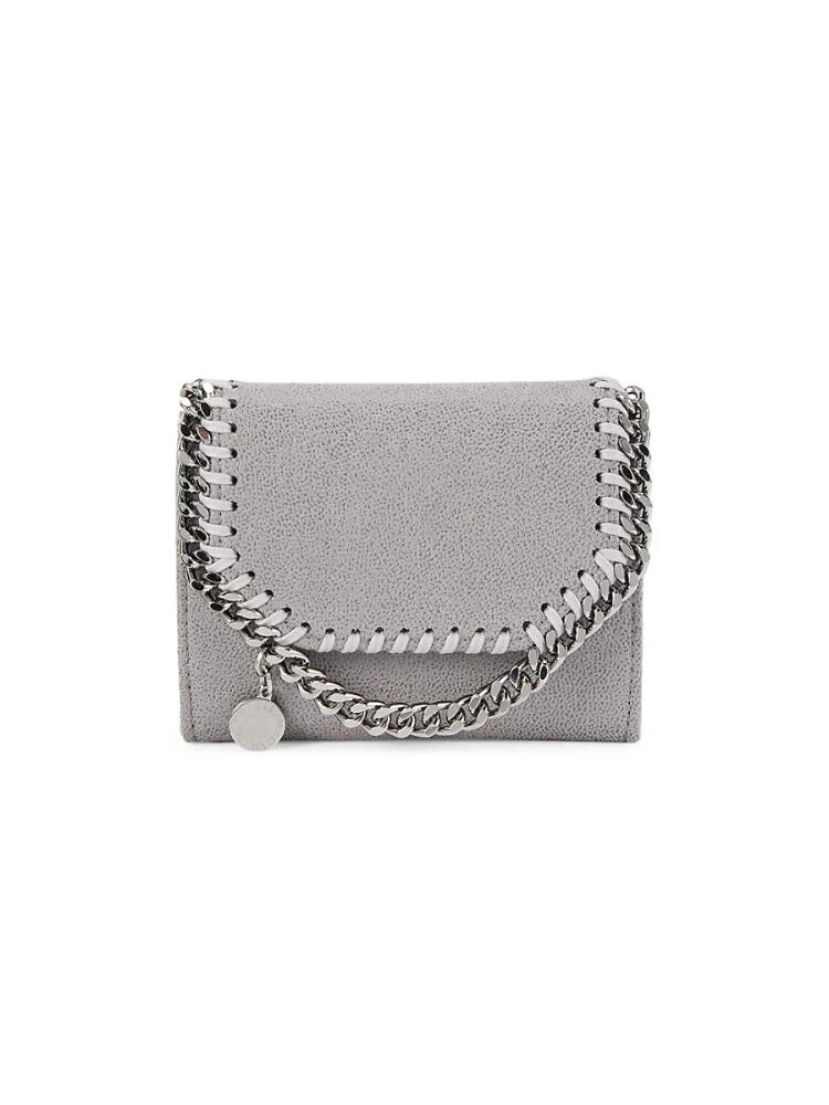 Stella McCartney Women's Falabella Vegan Suede Bifold Wallet - Light Grey Cover