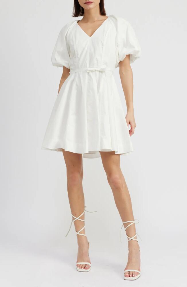 En Saison Caymen Cotton Puff Sleeve Minidress in White Cover