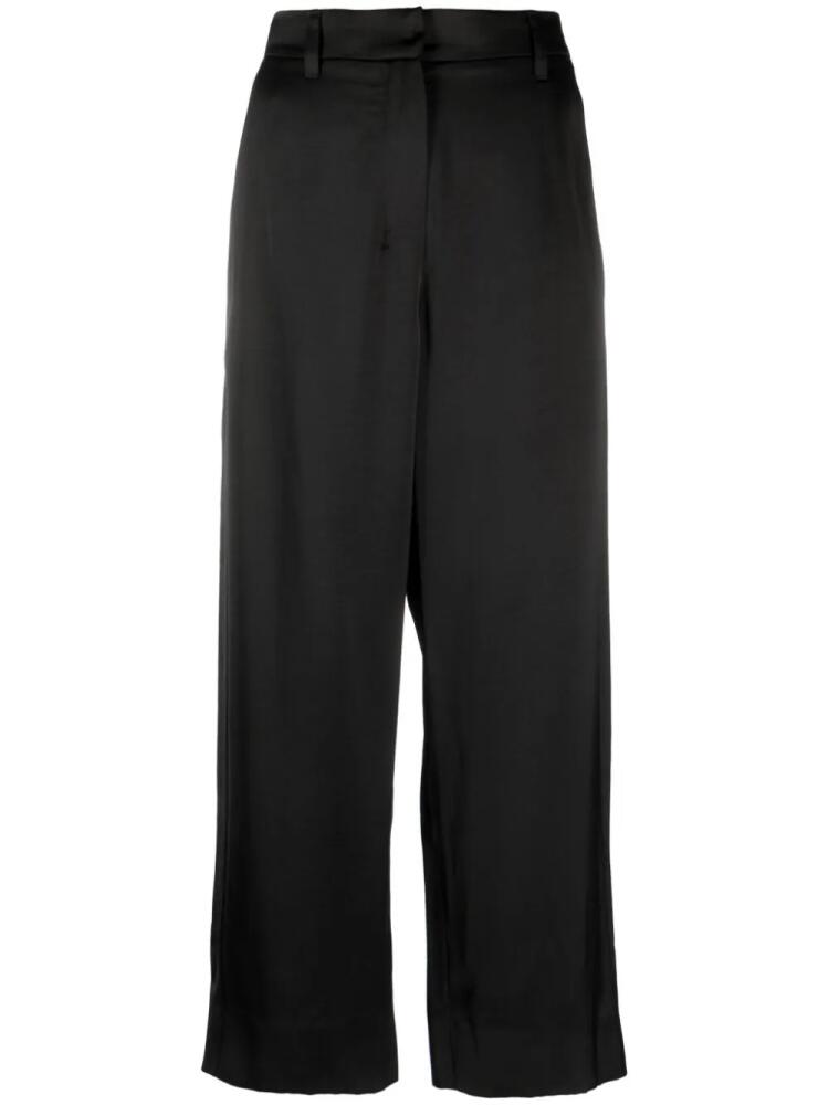 'S Max Mara Monza satin cropped trousers - Black Cover