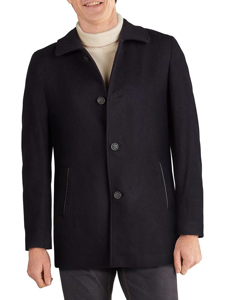 Cole Haan Men's Wool Blend Topcoat - Navy Cover