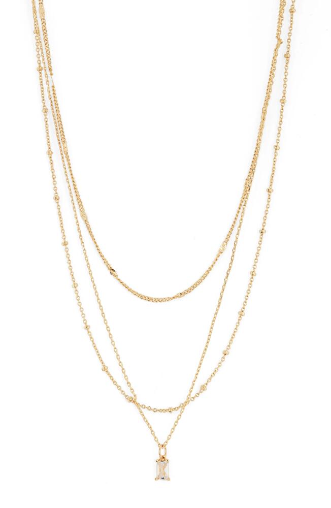 BP. 14K Gold Dipped Layered Rhinestone Pendant Necklace Cover