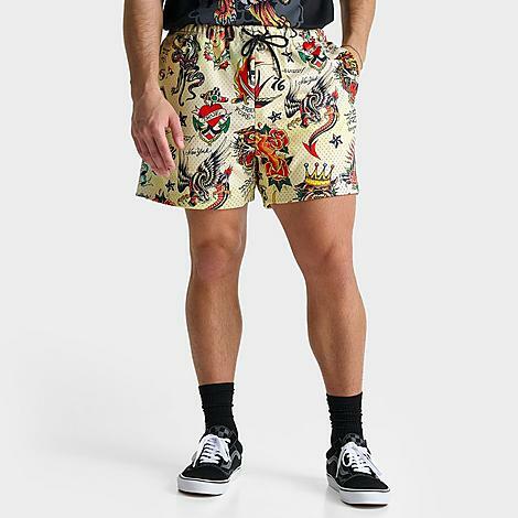 Ed Hardy Men's Flashboard Graphic Mesh Shorts Cover