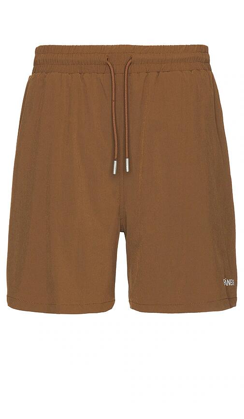 FLANEUR Essential Swim Shorts in Brown Cover