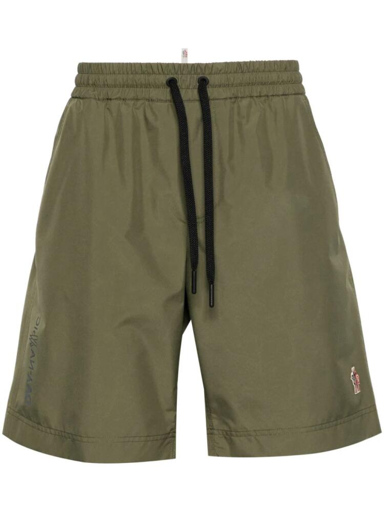 Moncler Grenoble logo-patch running shorts - Green Cover