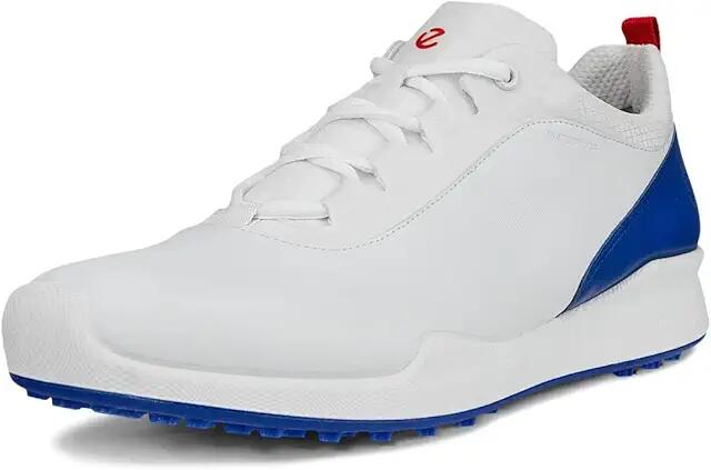 ECCO Golf BIOM Hybrid BNY Waterproof (White/Mazarine Blue) Men's Shoes Cover