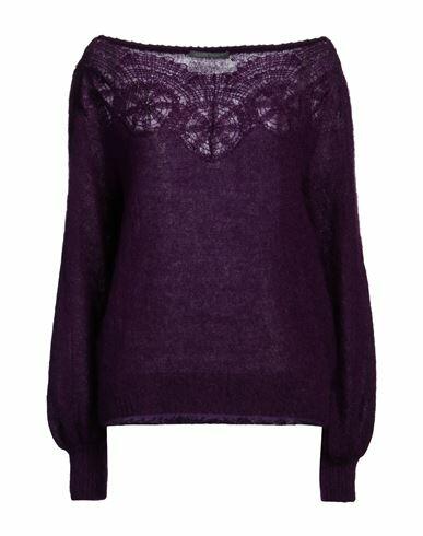 Alberta Ferretti Woman Sweater Purple Mohair wool, Polyamide, Virgin Wool, Elastane Cover