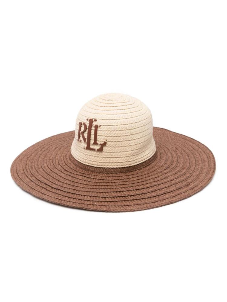 Lauren Ralph Lauren logo-appliqué paper sun hat - Neutrals Cover