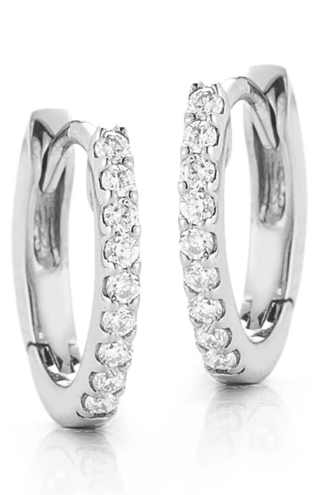 Dana Rebecca Designs Diamond Huggie Hoop Earrings in White Gold/diamond Cover