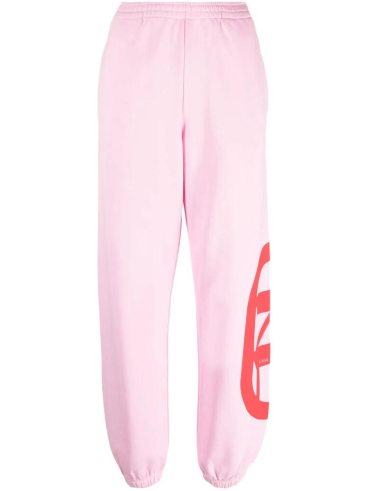 Karl Lagerfeld logo-print cotton track pants - Pink Cover